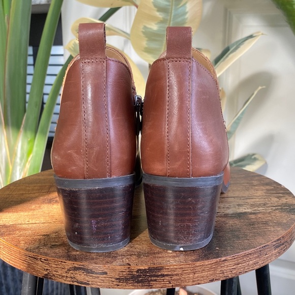 Franco Sarto Tan Leather Ankle Booties - Picture 4 of 6